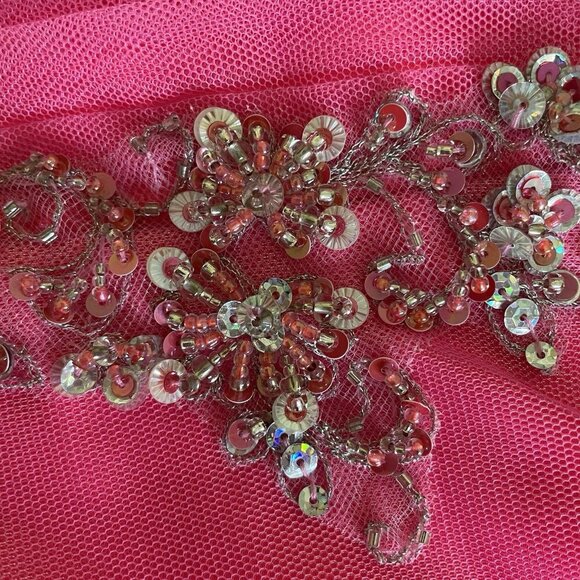 MORI LEE Vintage Y2K Pink Sequin Beaded Formal Maxi Dress Train Fairy Size 11/12 - Picture 16 of 16